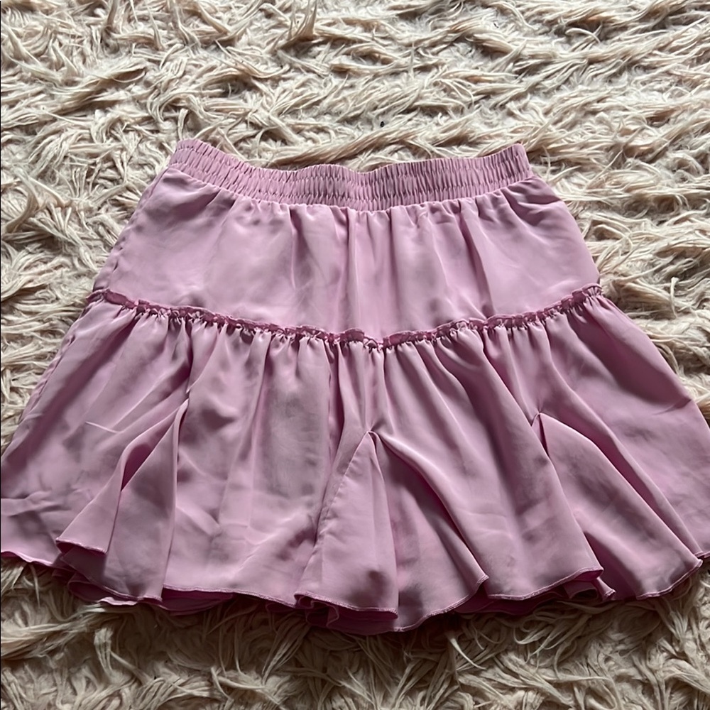 Pink Bubble Mini Skirt with Tiered Smocked Design